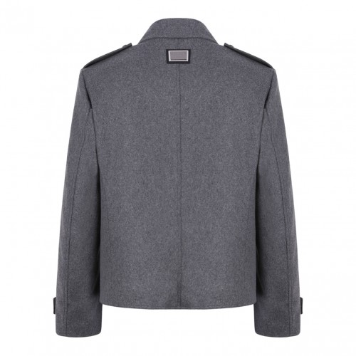 Gray Double-Breasted Cashmere-Blend Pea Coat 2
