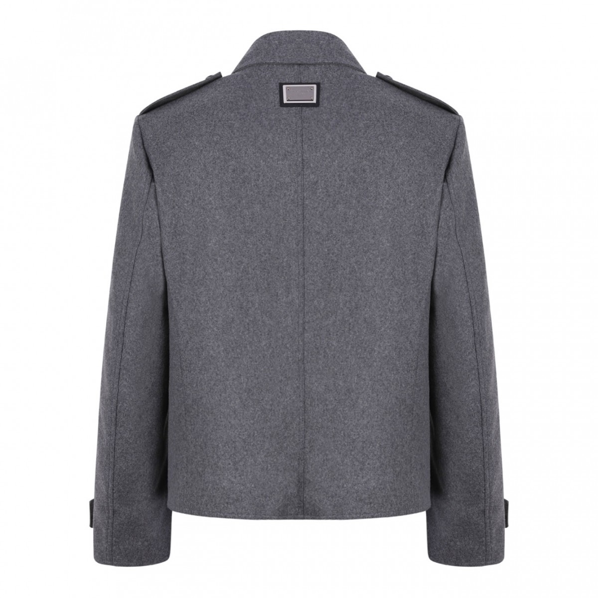 Gray Double-Breasted Cashmere-Blend Pea Coat