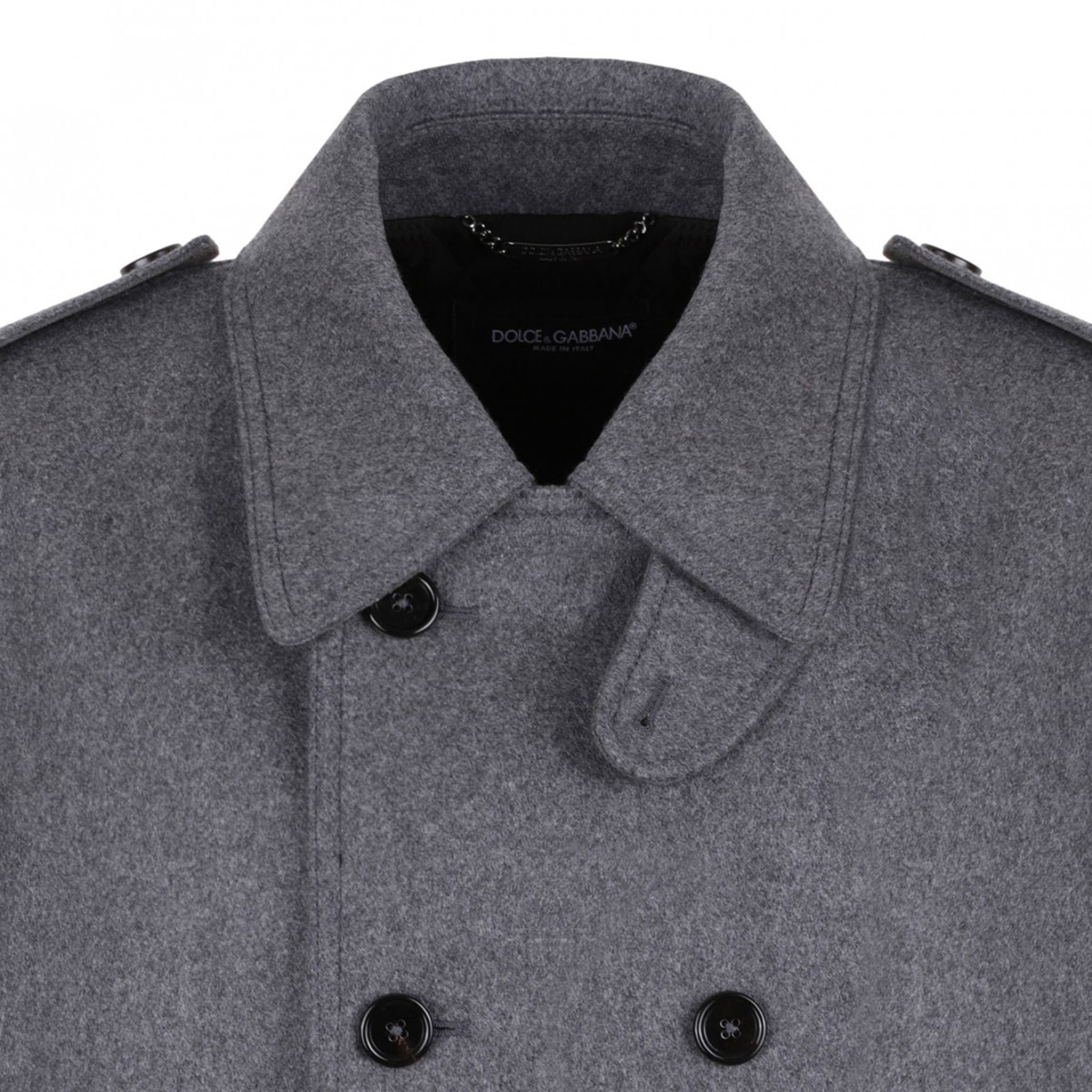 Gray Double-Breasted Cashmere-Blend Pea Coat