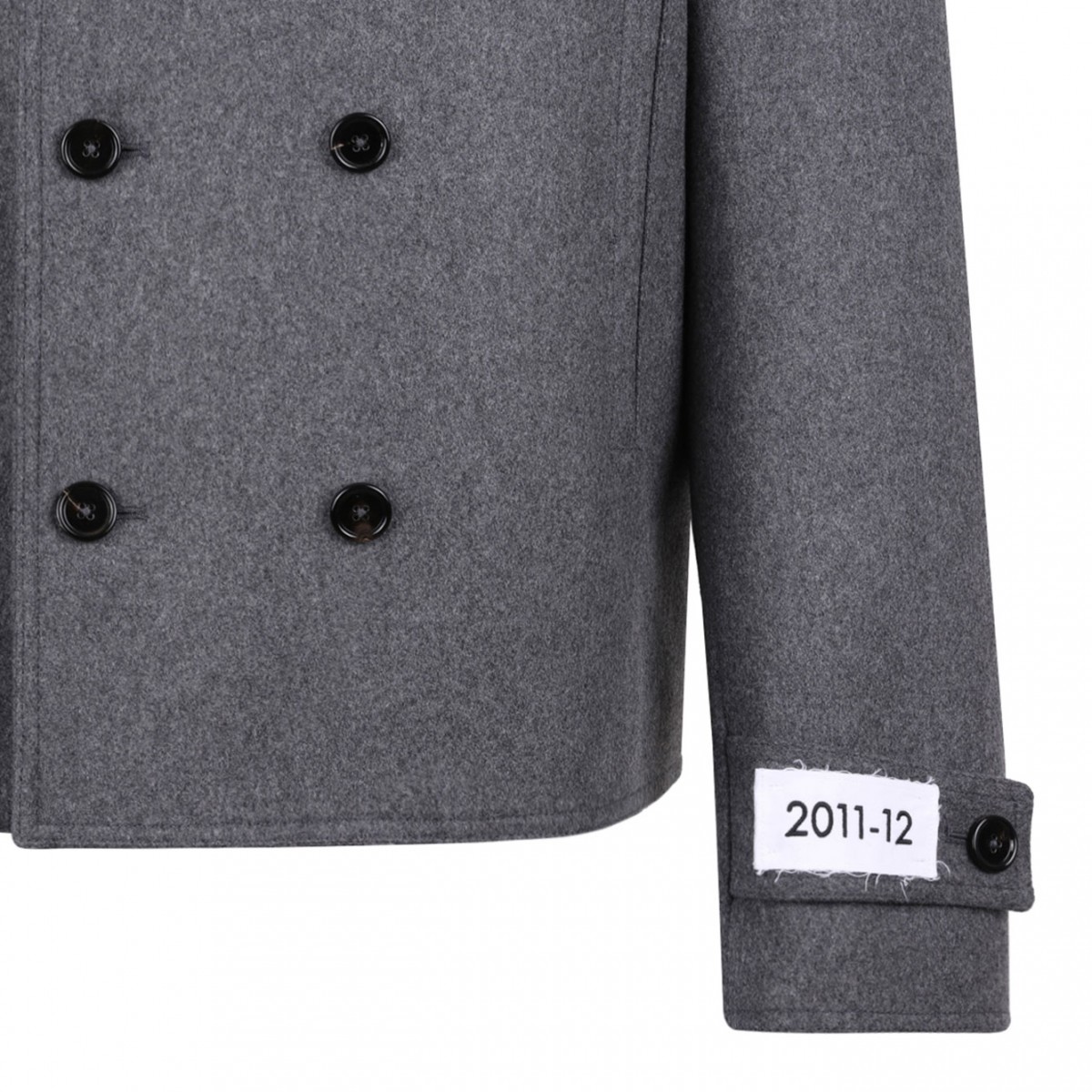 Gray Double-Breasted Cashmere-Blend Pea Coat