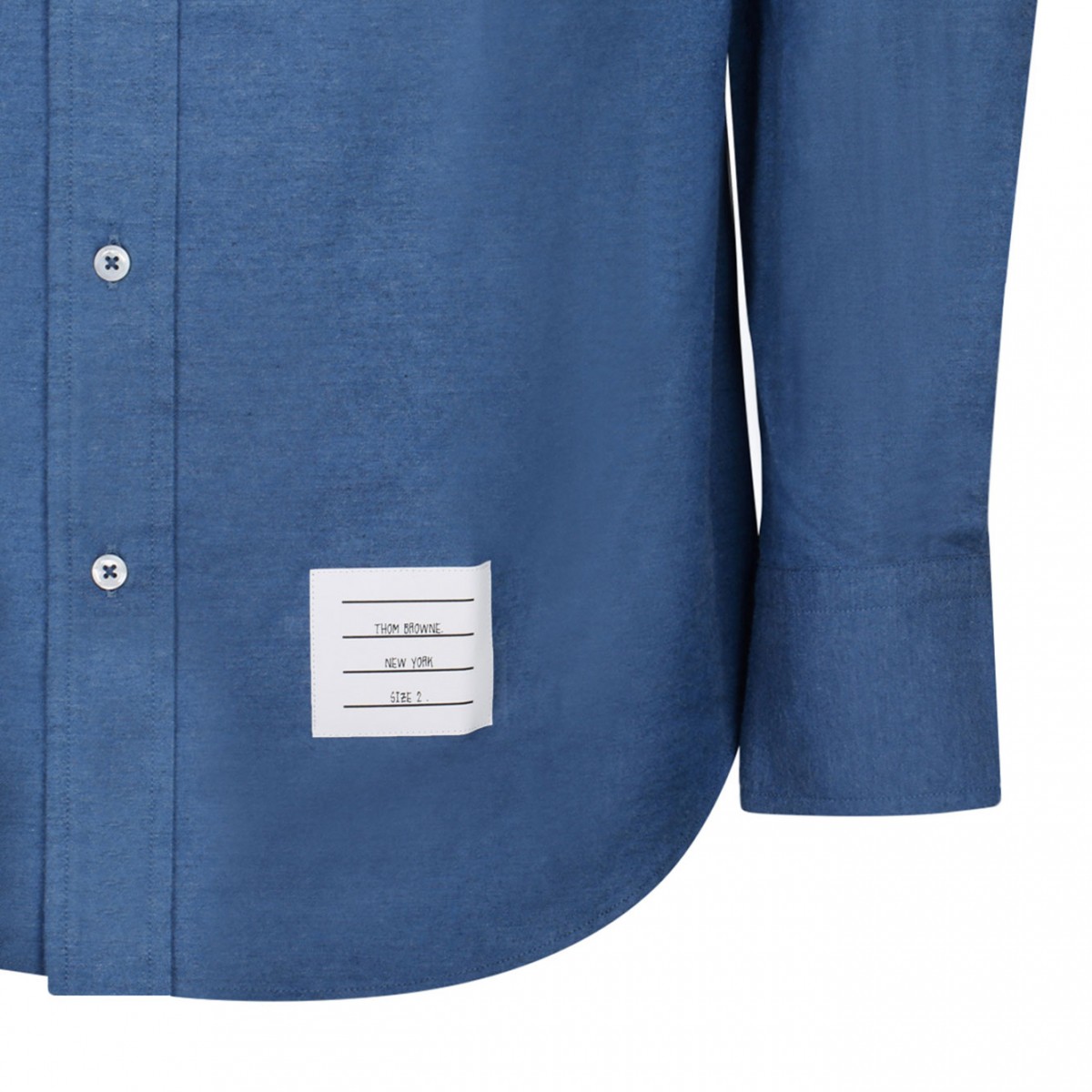 Deep Blue Cotton Logo Patch Denim Shirt