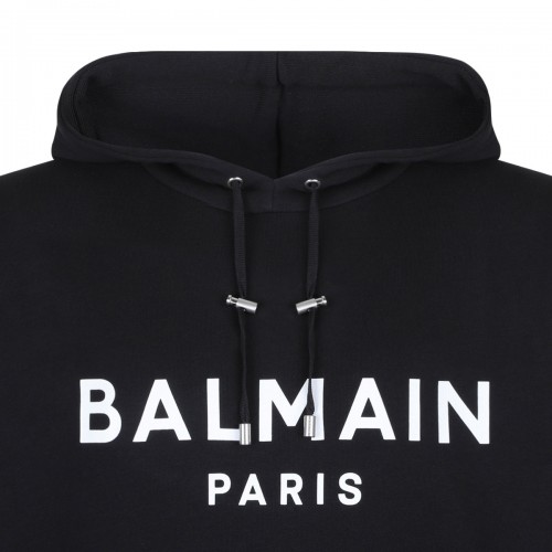 Black Logo Print Hoodie