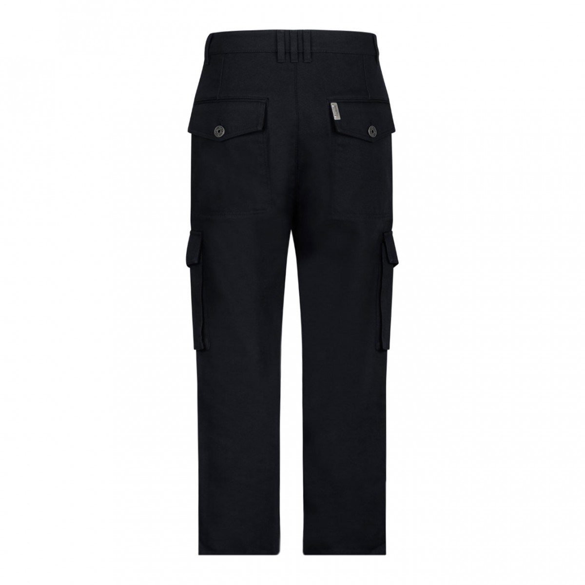 Black Cotton Cargo Trousers