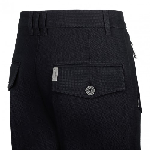 Black Cotton Cargo Trousers
