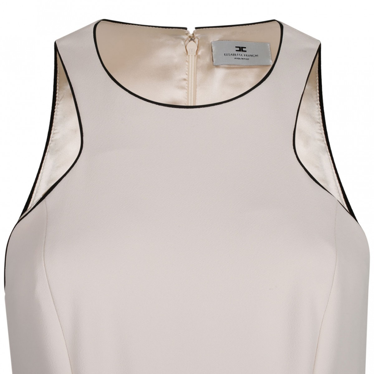 Cream Contrasting Belt Dress