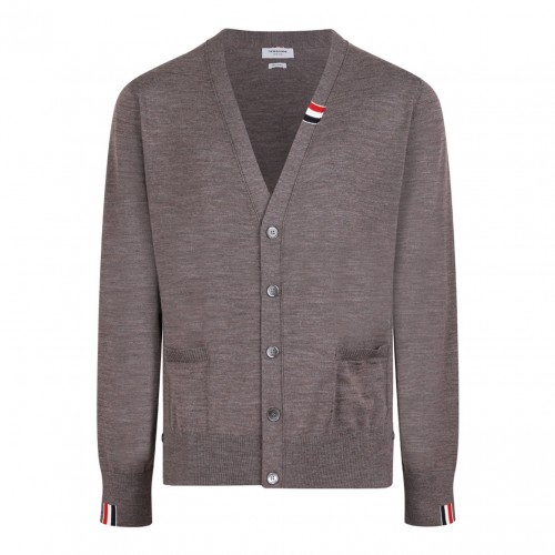 Brown RWB Stripe Cardigan