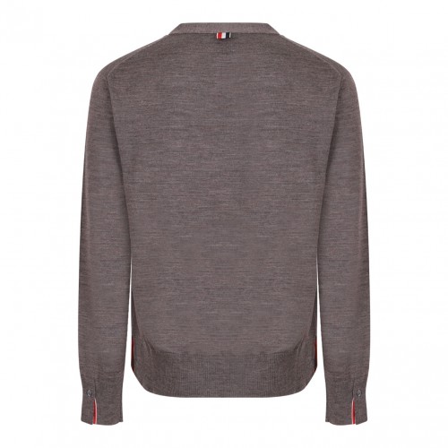 Brown RWB Stripe Cardigan