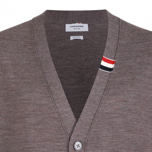 Brown RWB Stripe Cardigan