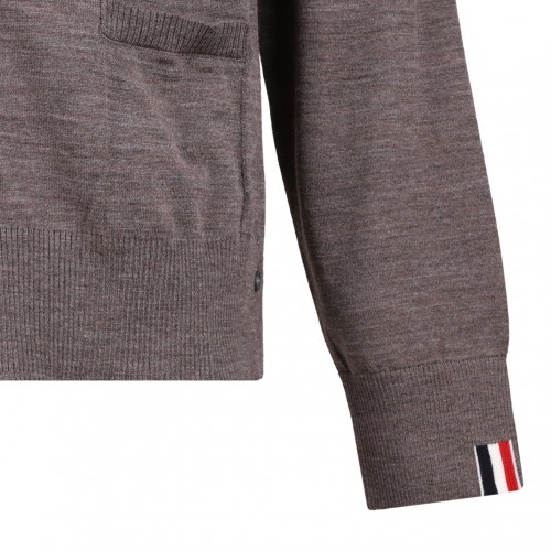 Brown RWB Stripe Cardigan