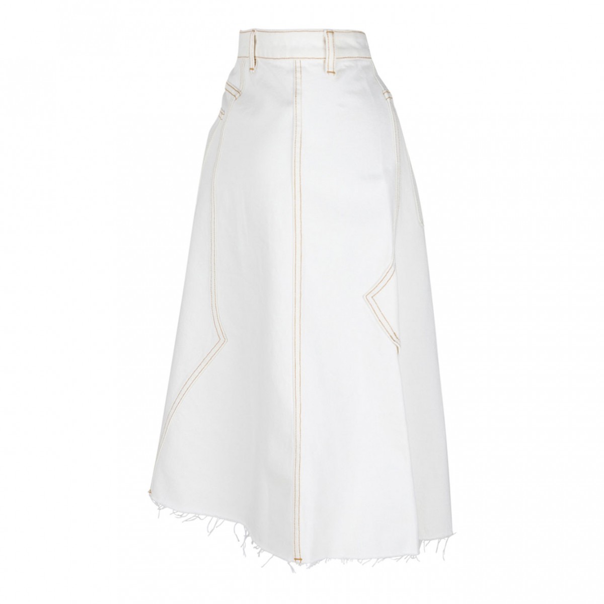 White Denim Skirt