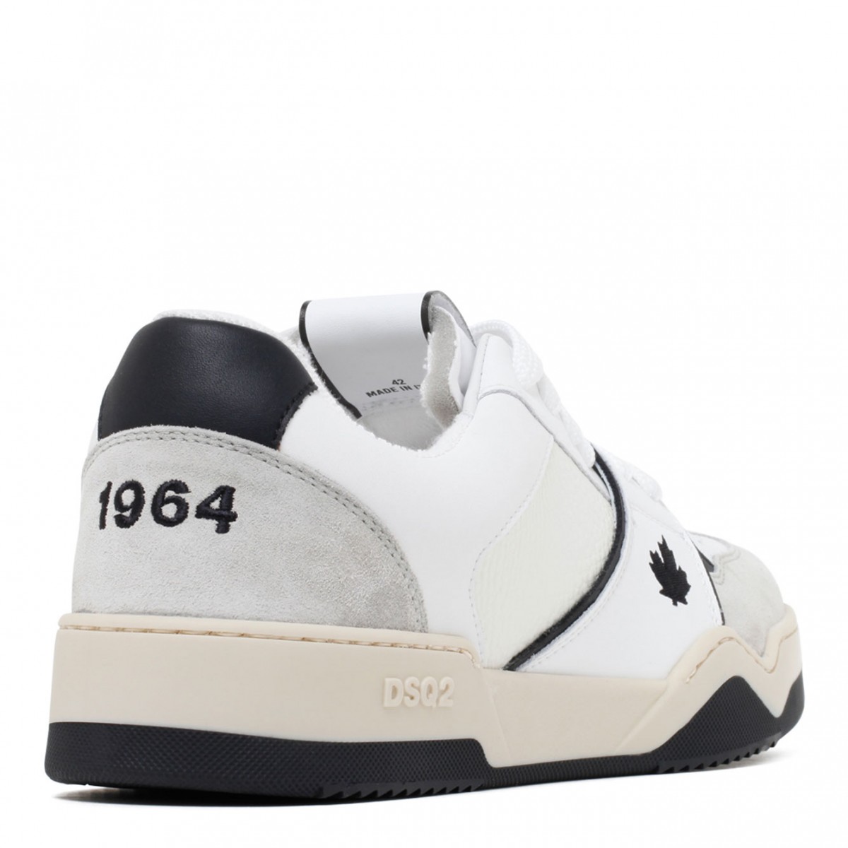 White and Black Spiker Sneakers