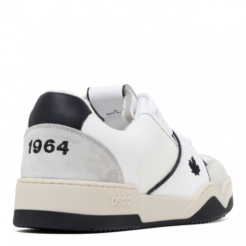 White and Black Spiker Sneakers