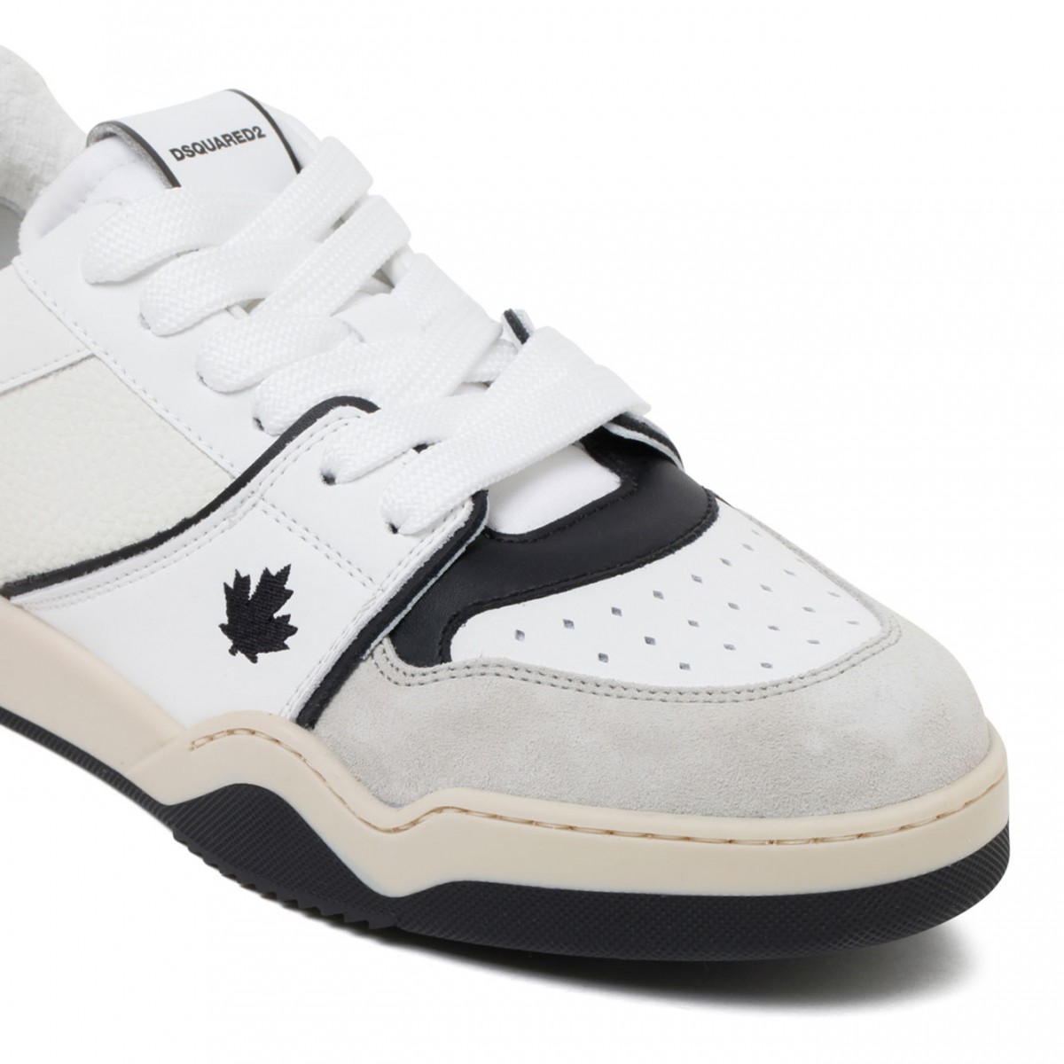 White and Black Spiker Sneakers