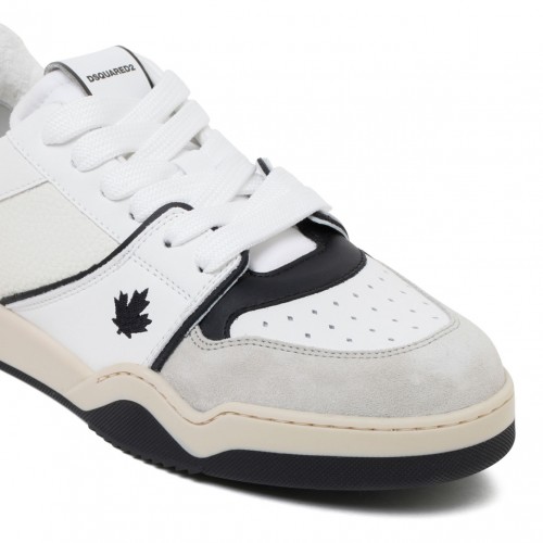 White and Black Spiker Sneakers