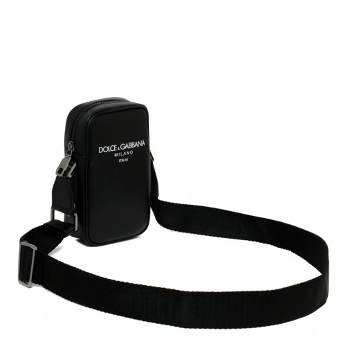 Black Logo Print Shoulder Bag