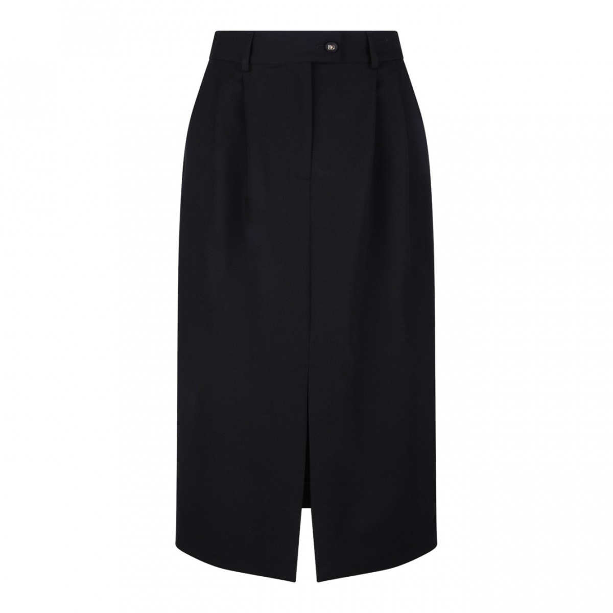 Black Wool Pencil Skirt