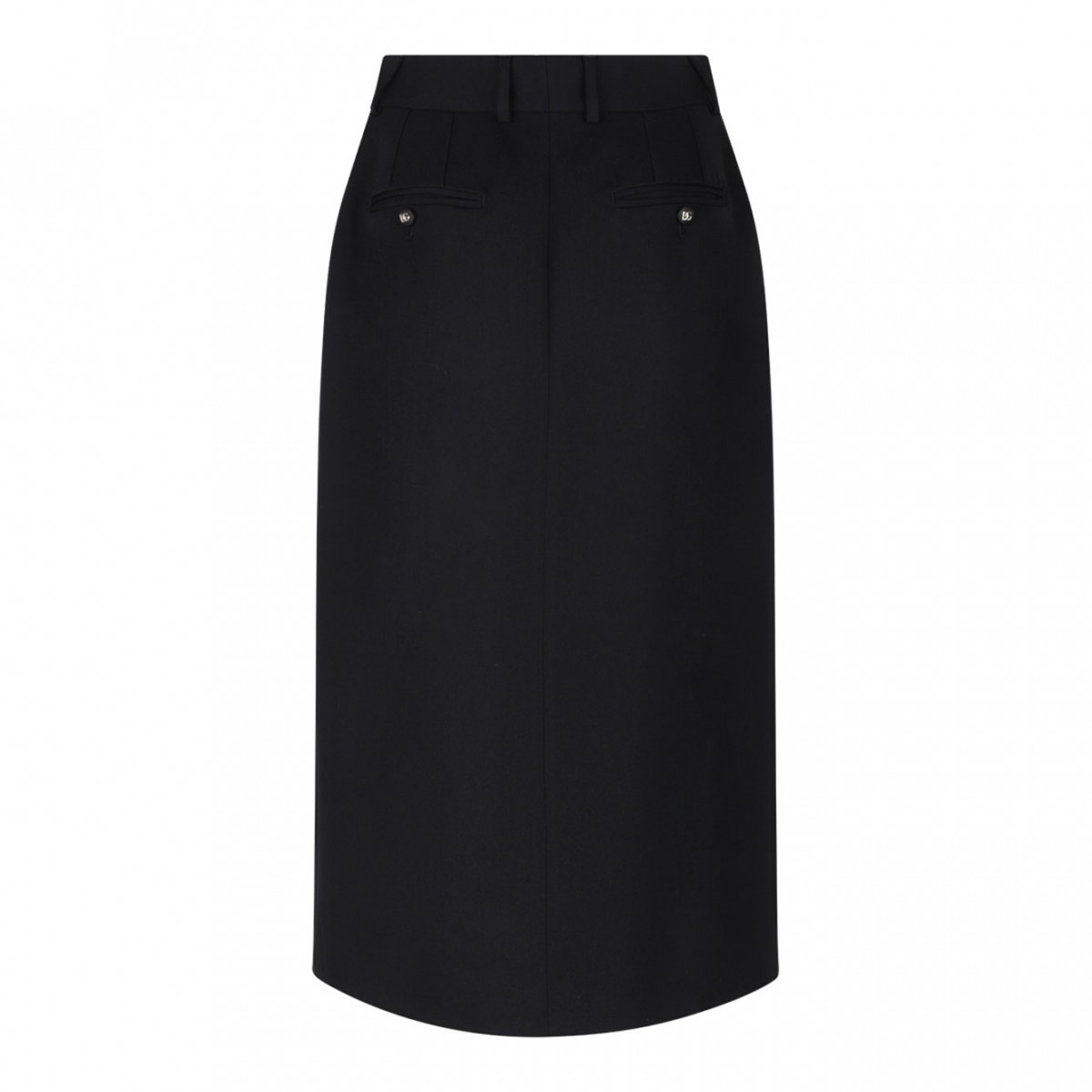 Black Wool Pencil Skirt