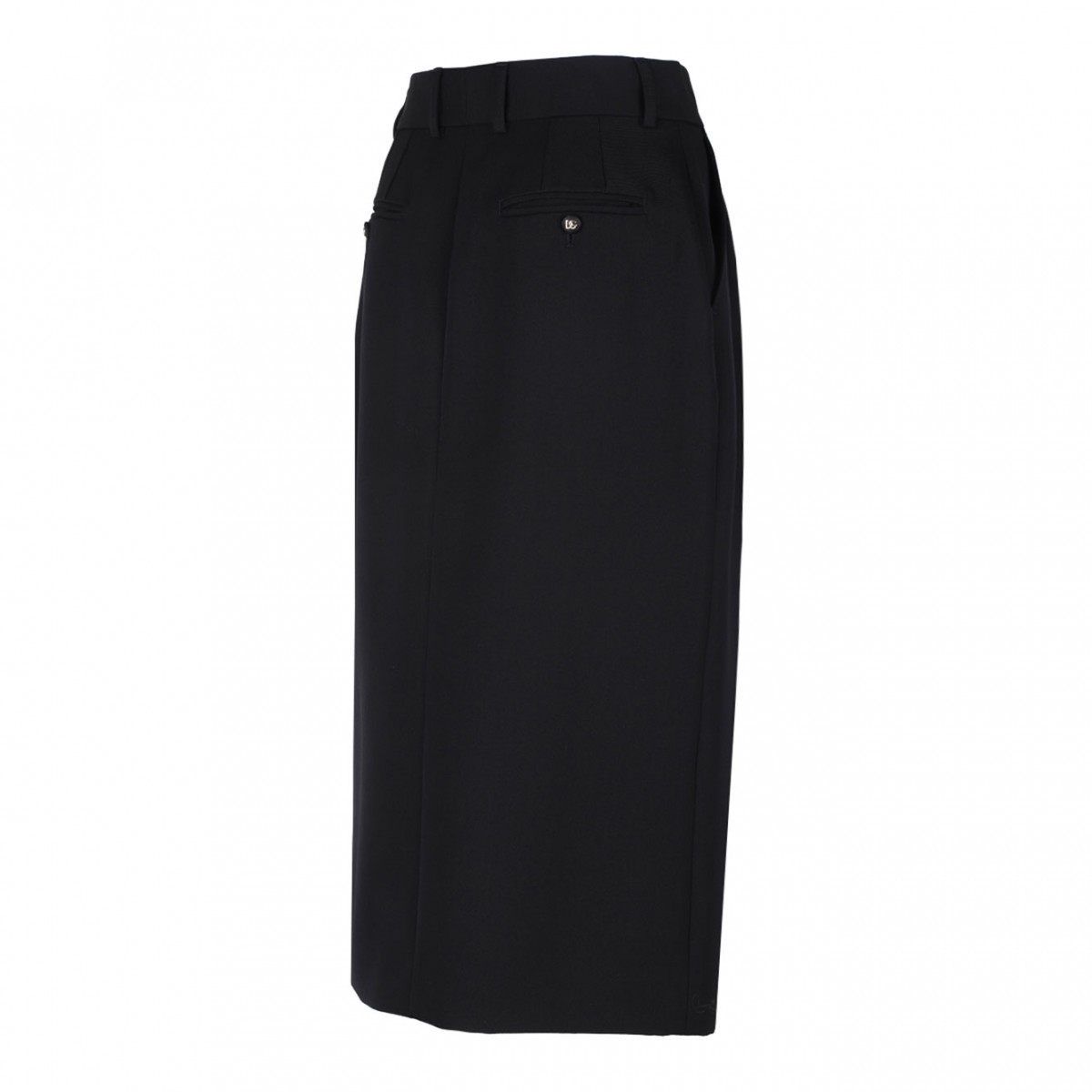 Black Wool Pencil Skirt
