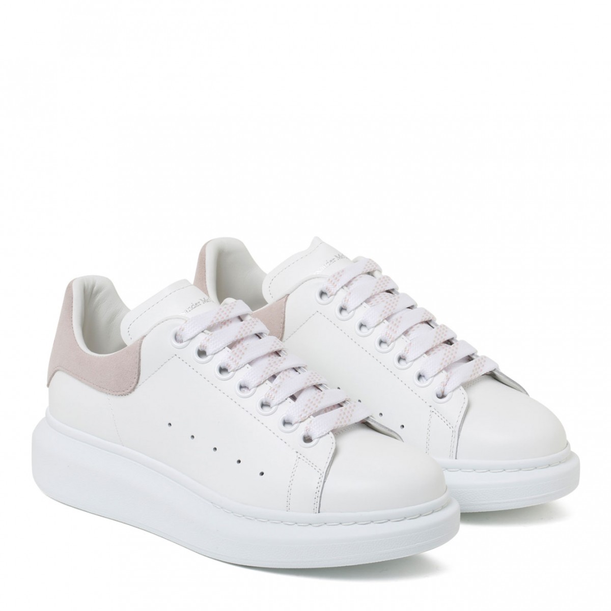 White and Light Pink Oversized Sneakers