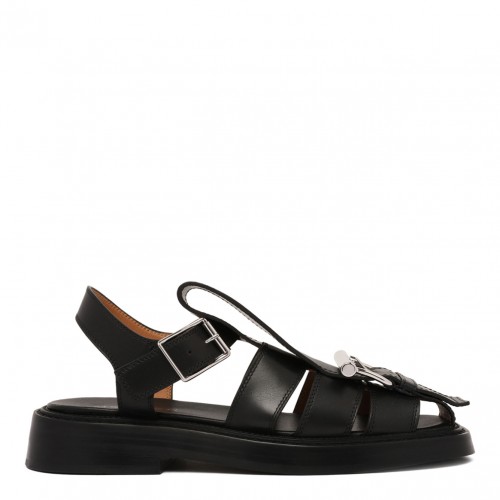 Black Leather Sandals