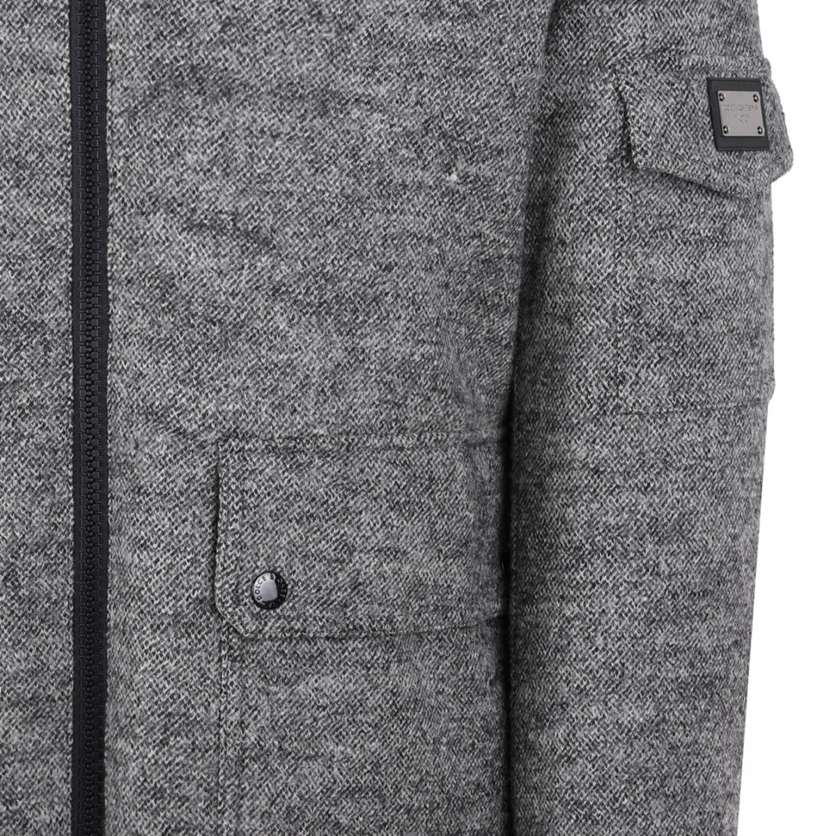 Logo-Plaque Wool Jacket