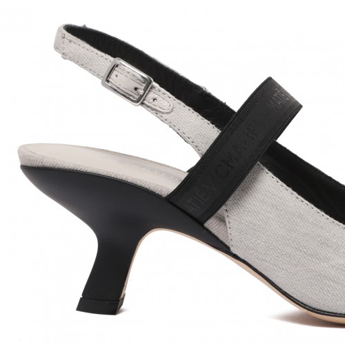 Dove Grey Slingback Pumps