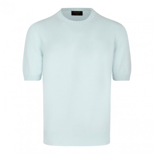 Light Blue Knitwear T-Shirt