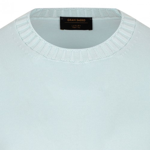 Light Blue Knitwear T-Shirt