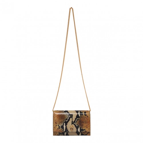 Brown and Gold Small Skull Bag
