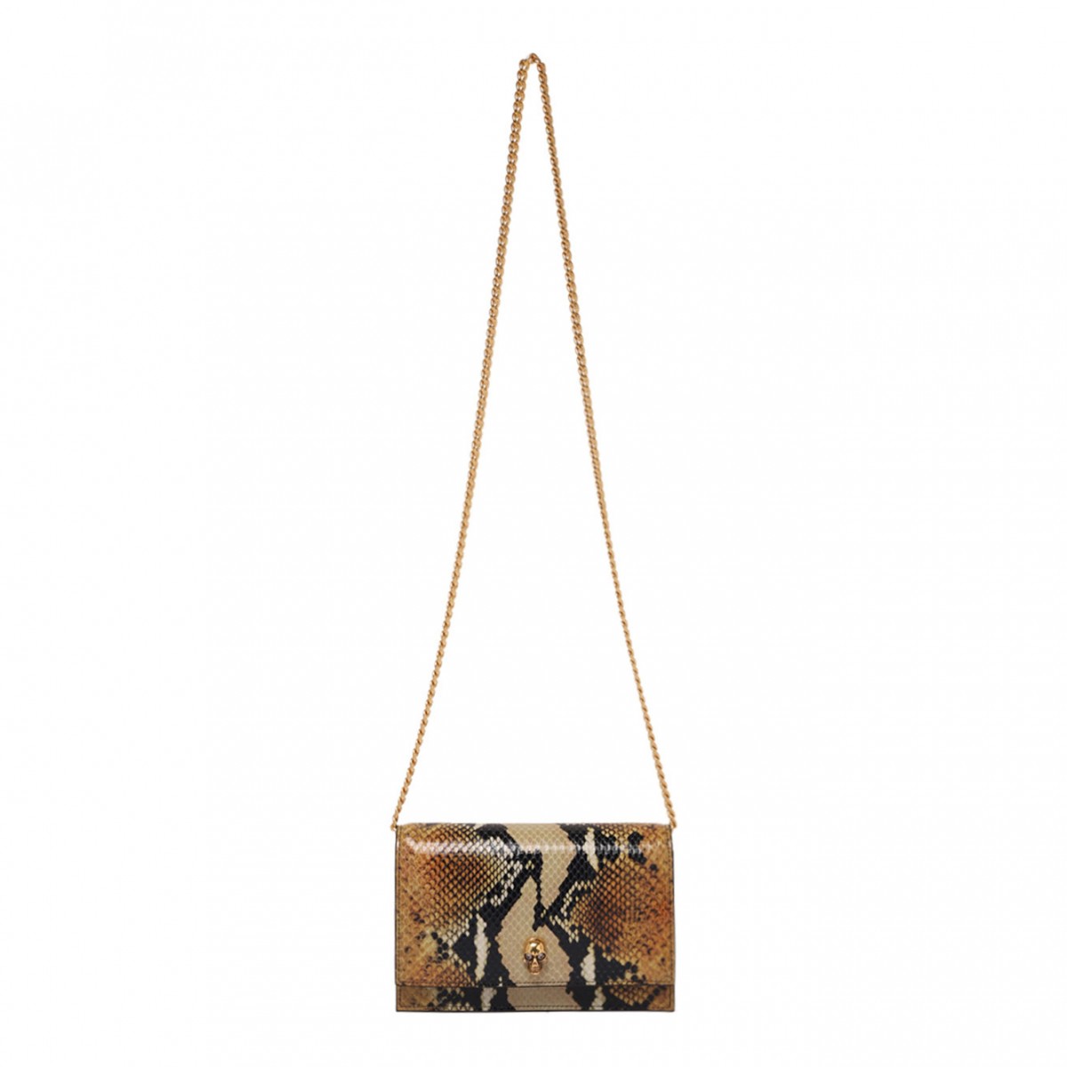 Brown and Gold Small Skull Bag