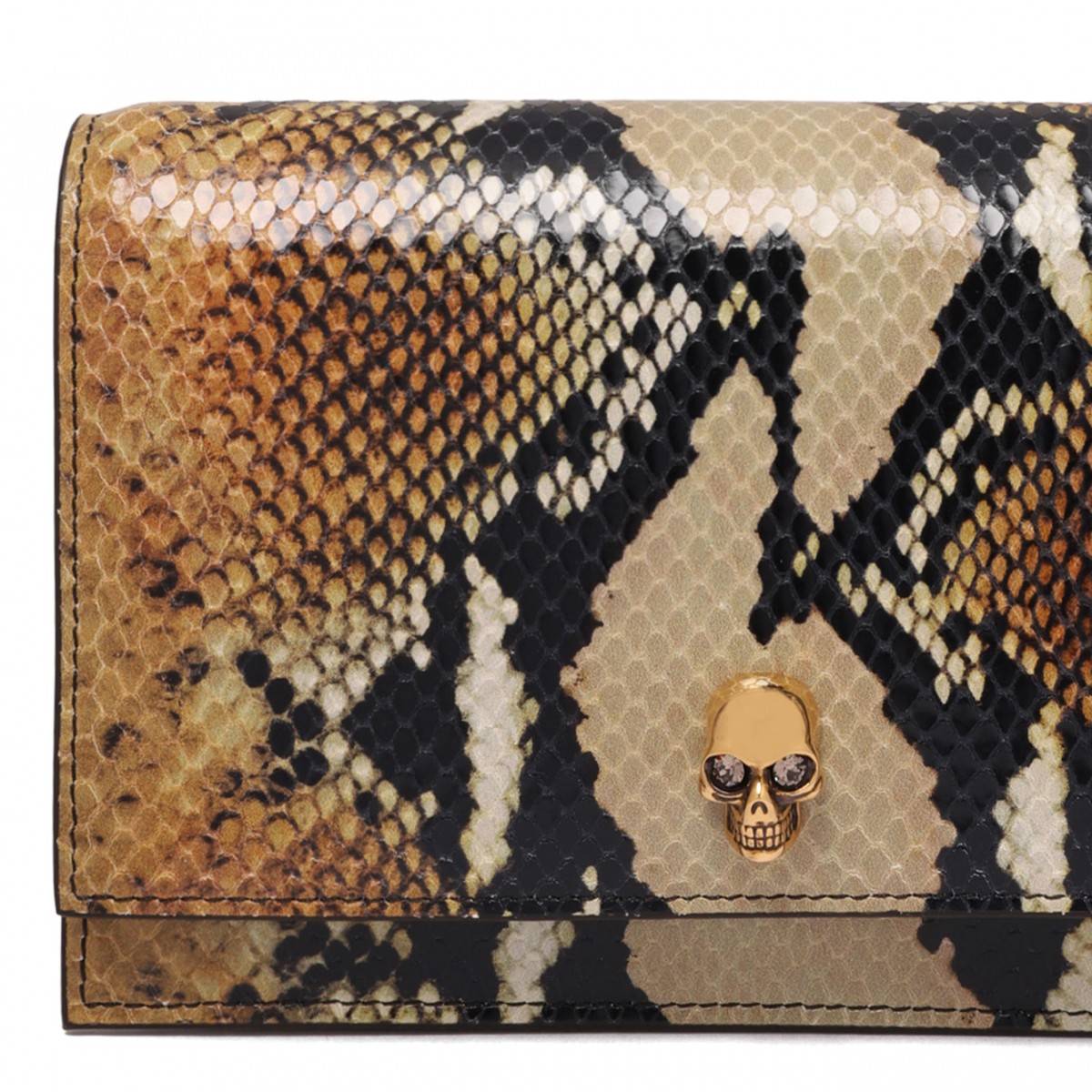Brown and Gold Small Skull Bag