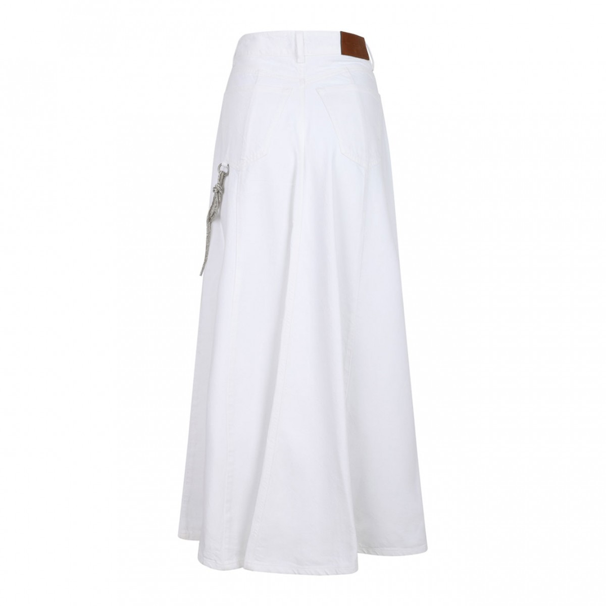 White Chain Detail Skirt