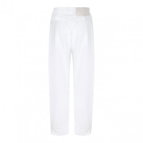 White Straight Leg Trousers