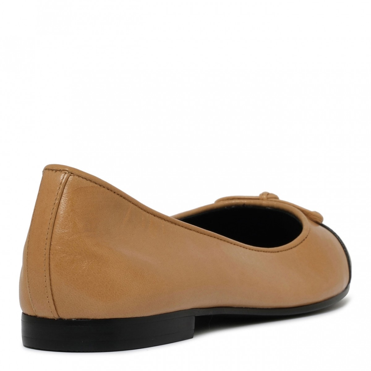 Beige and Black Ballerina Shoes