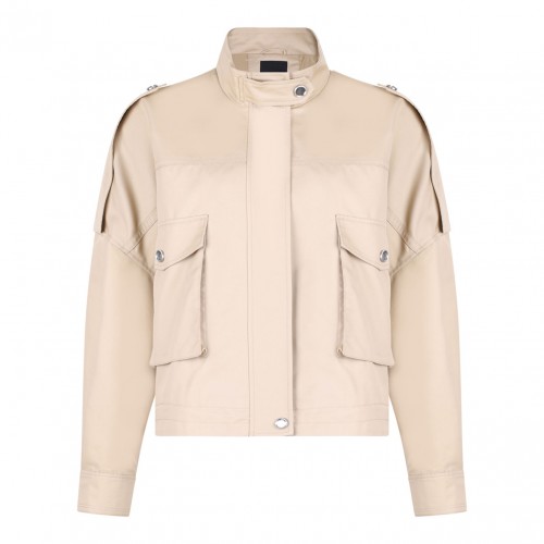 Beige Mock Neck Jacket