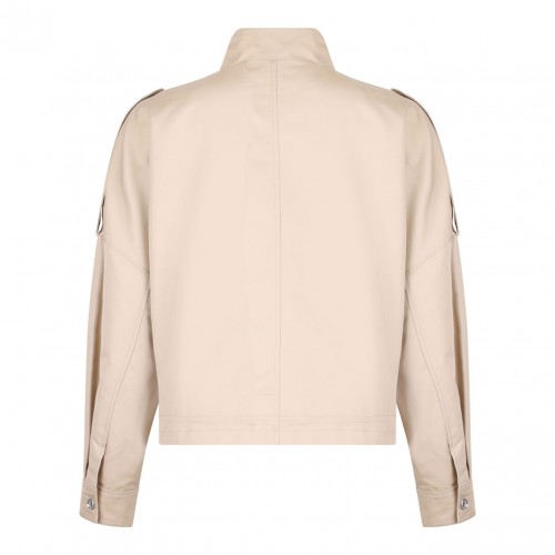 Beige Mock Neck Jacket 2