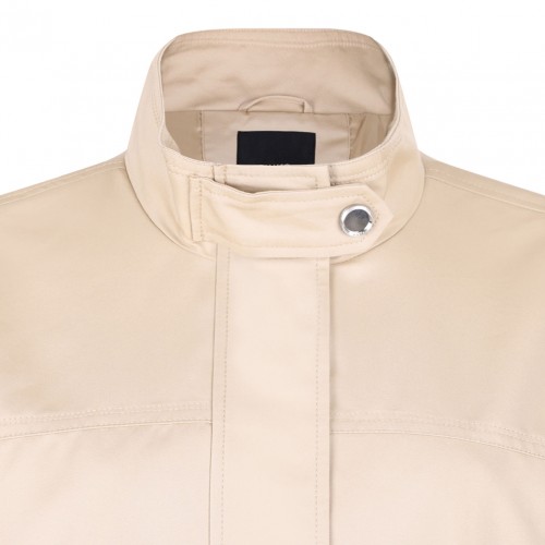 Beige Mock Neck Jacket