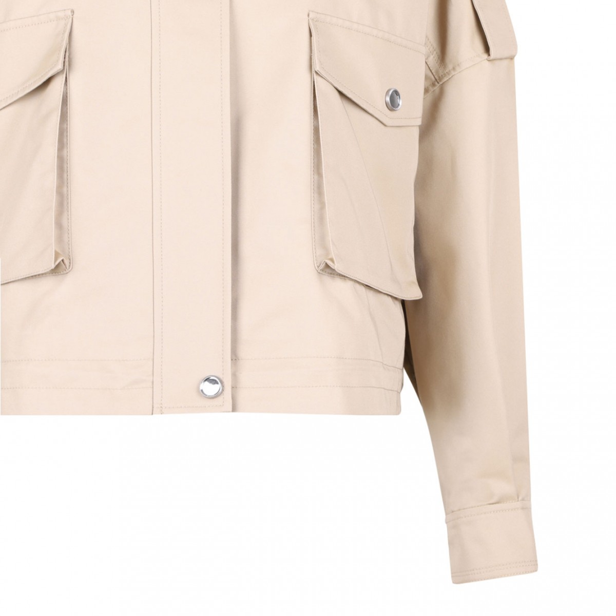 Beige Mock Neck Jacket