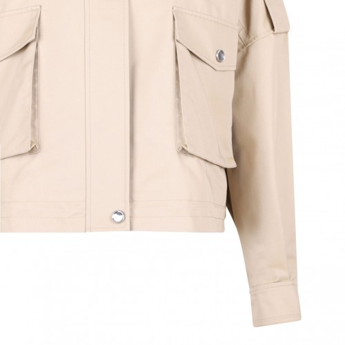 Beige Mock Neck Jacket