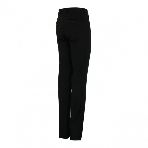Black Stretch Wool Tailored Trousers