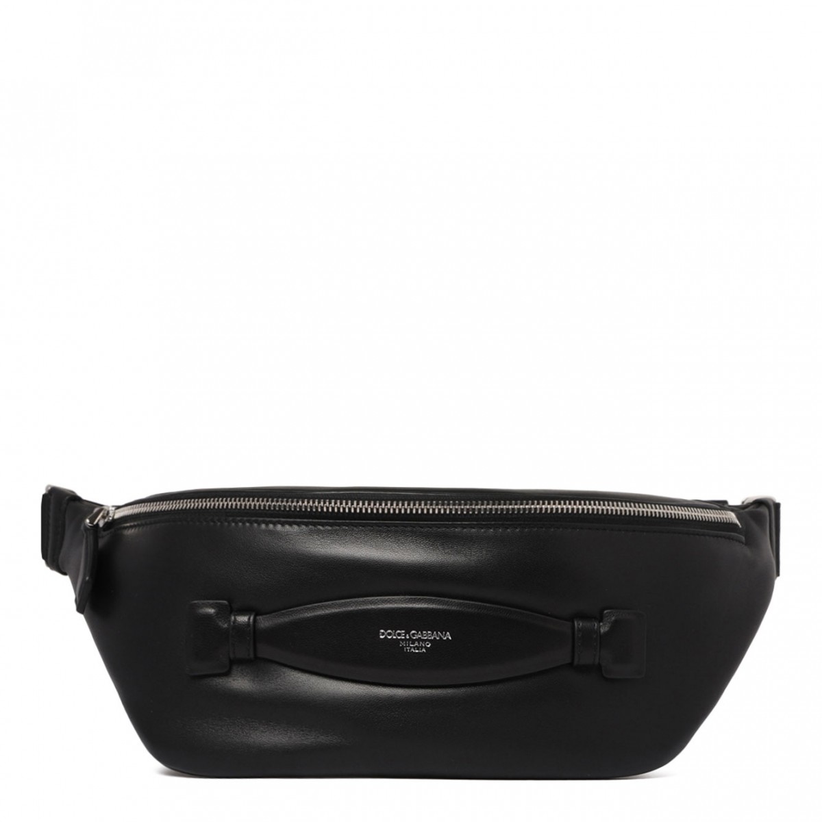 Black Leather Belt Bag