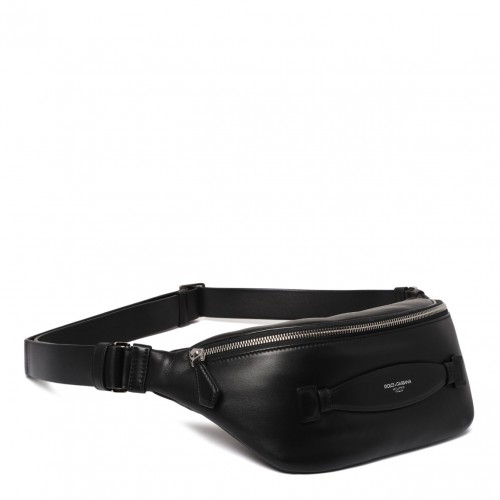 Black Leather Belt Bag