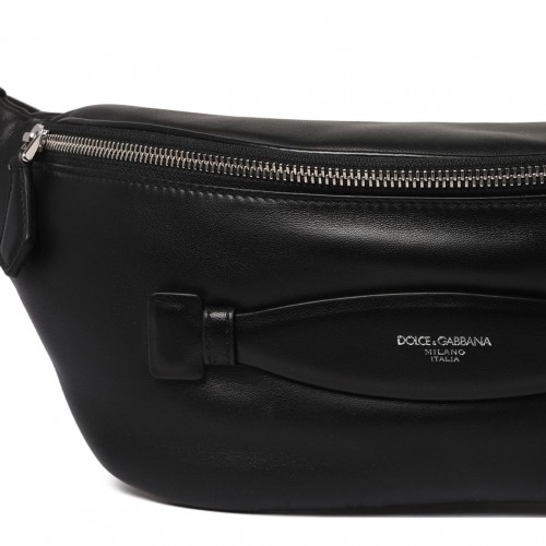 Black Leather Belt Bag