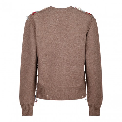 Walnut and Navy Blue Cut Out Cardigan 2