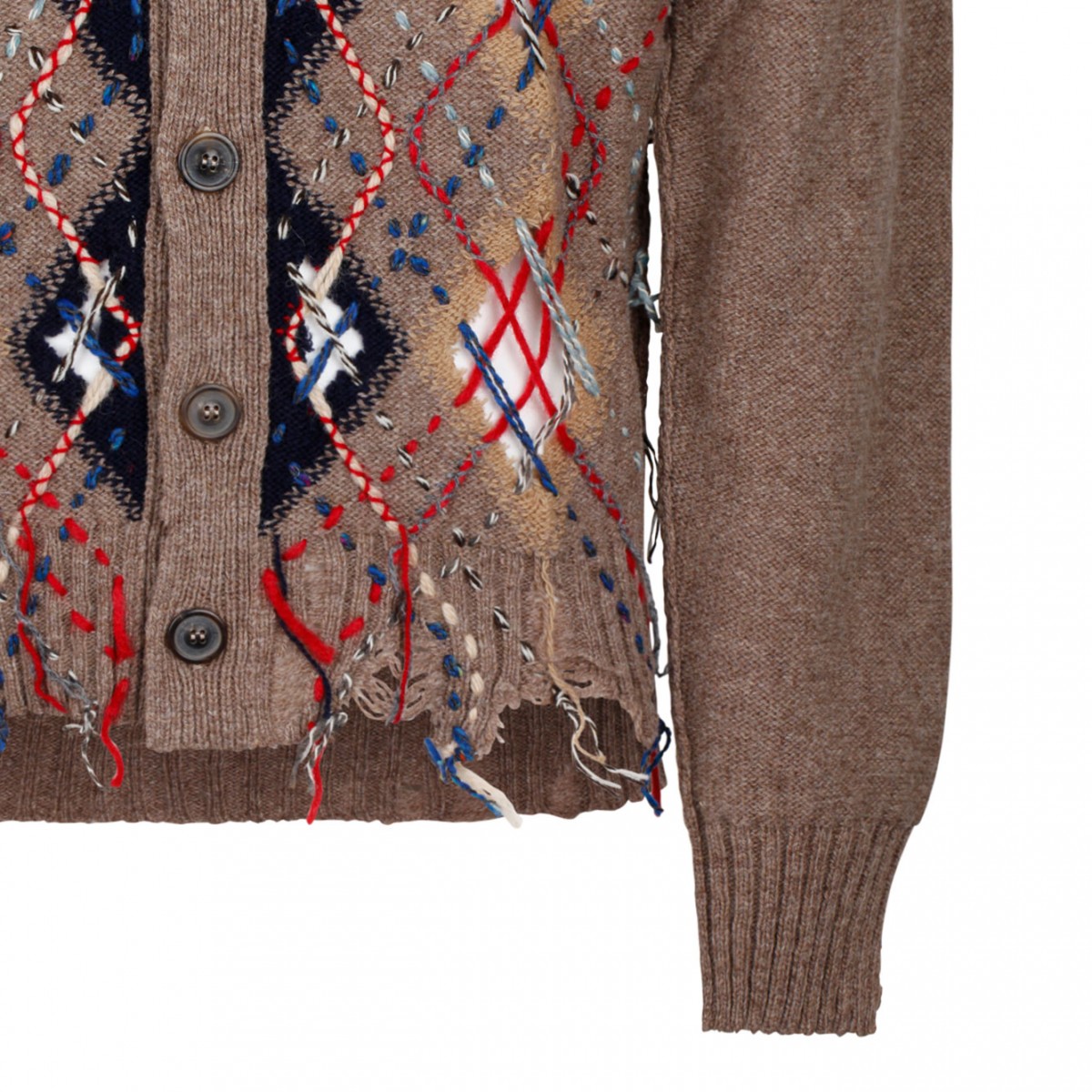 Walnut and Navy Blue Cut Out Cardigan