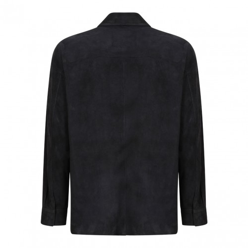 Midnight Blue Suede Shirt Jacket 2