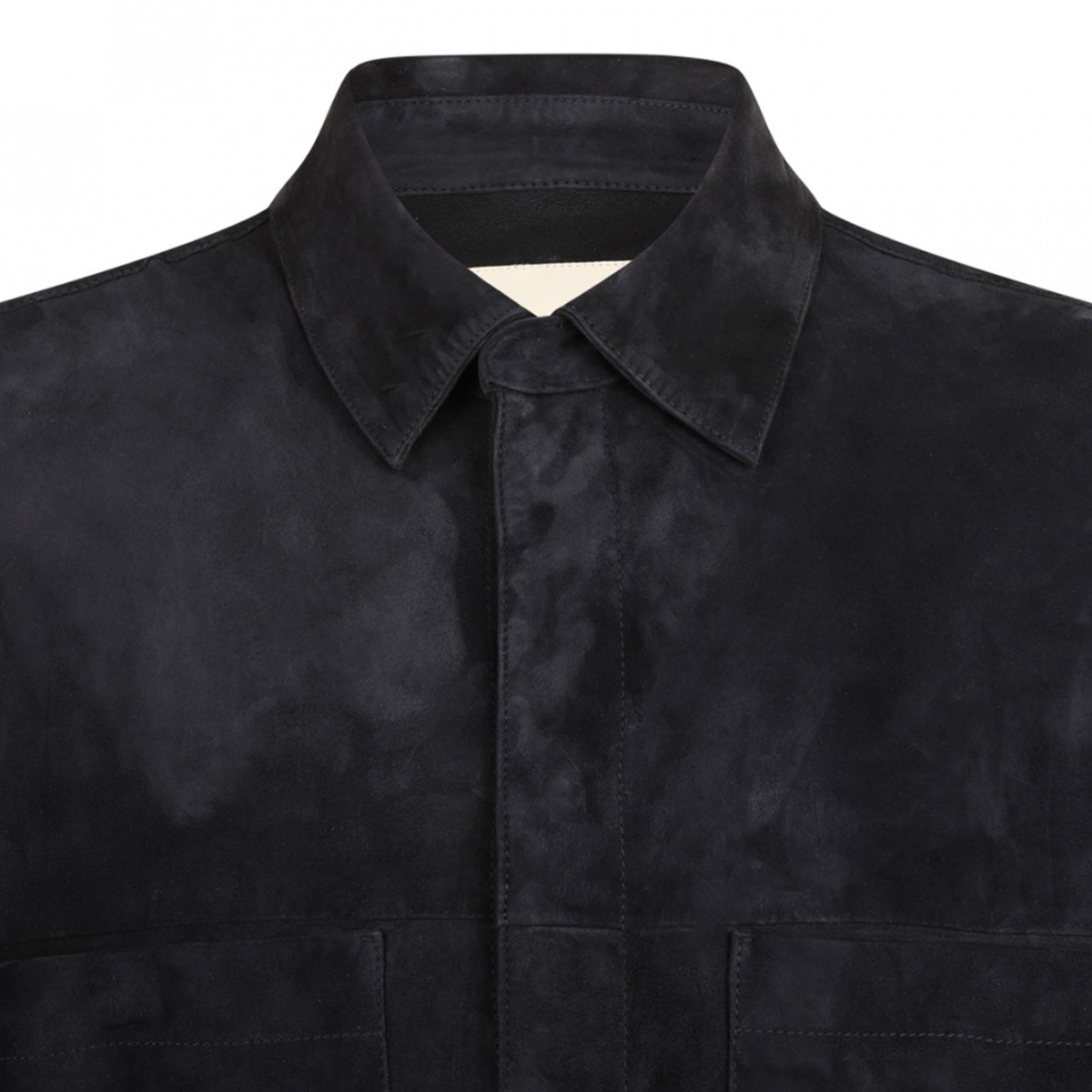 Midnight Blue Suede Shirt Jacket