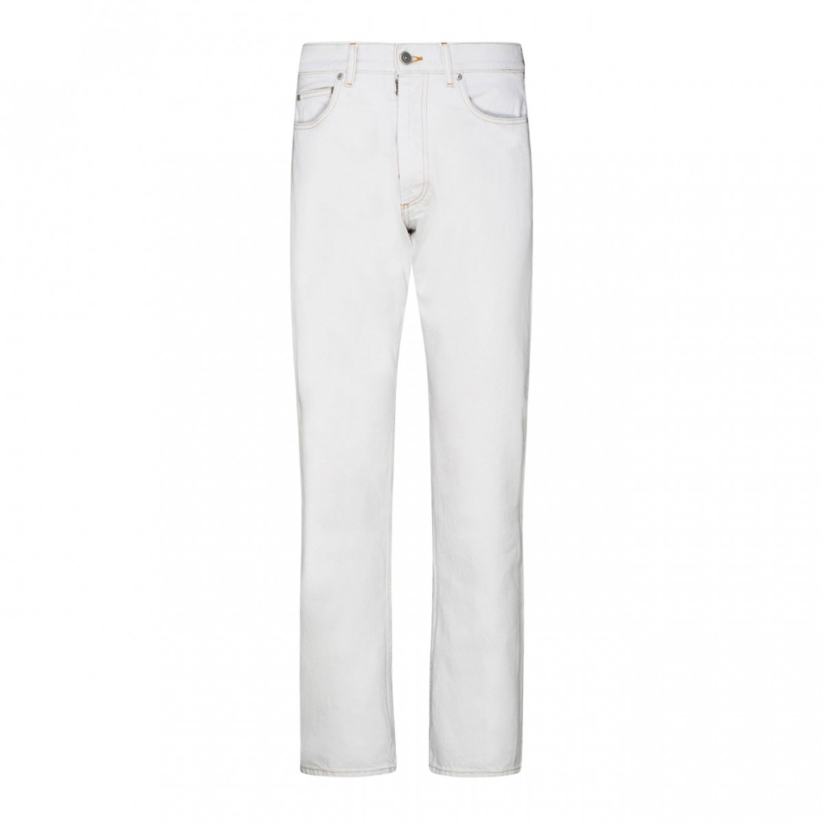 White Cotton Mid Rise Jeans