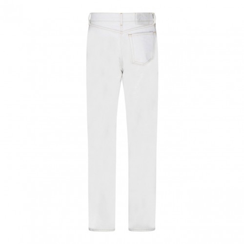 White Cotton Mid Rise Jeans 2