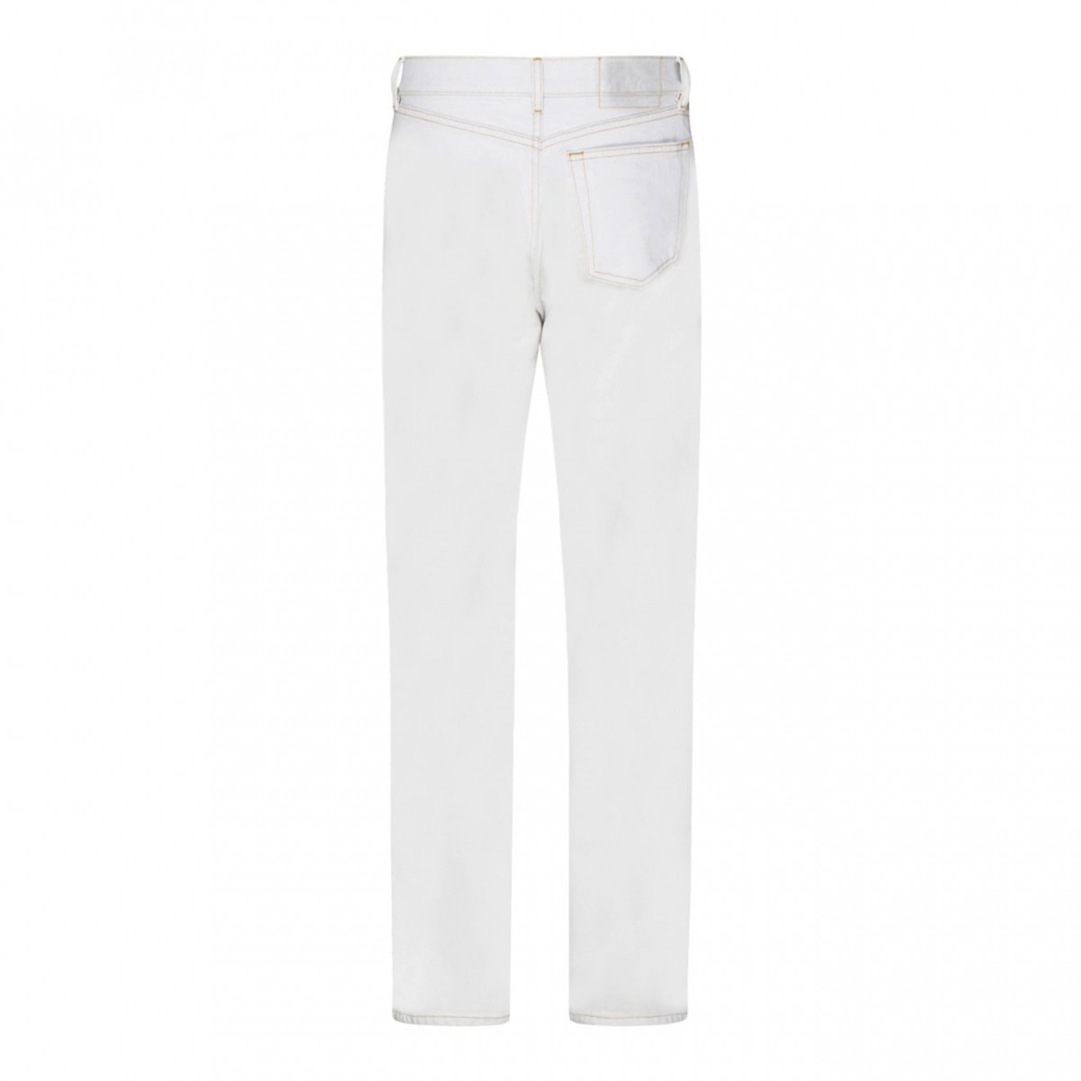 White Cotton Mid Rise Jeans